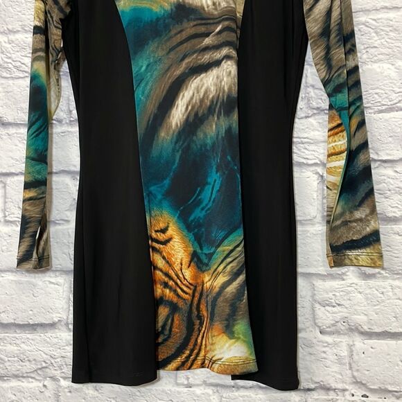 Libra Abstract Print Tunic Length Long Sleeve Top Size Extra Small - Picture 5 of 10